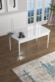 Hanah Home Mesa de Comedor de Mármol Blanco